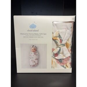 Cloud Island Floral Welcome Gift Set Muslin Blanket & Bow